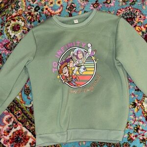 3 for $20 Disney Kids size 7 Green To Infinity & Beyond Buzz & Woody Sweatshirt